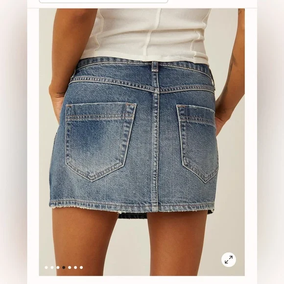 Free People We The Free Wynne Denim Skirt. NWT. Cornflower - Picture 4 of 7